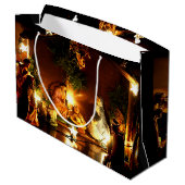 Geboorte versierd kerstcadeau tas groot cadeauzakje (Achterkant Gekanteld)