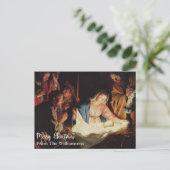 Geboorte Vintage Fine Art gepersonaliseerde kerst Briefkaart (Staand voorkant)