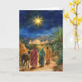 Geboorte Waterverf met wijze Mannen Kaart (Gele Bloem)