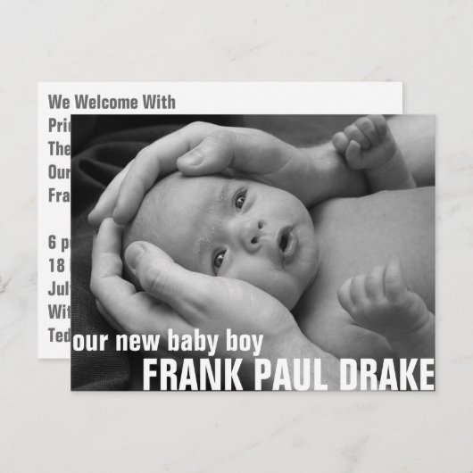  geboorteaankondiging 2 aankondigingskaart (Voorkant / Achterkant)