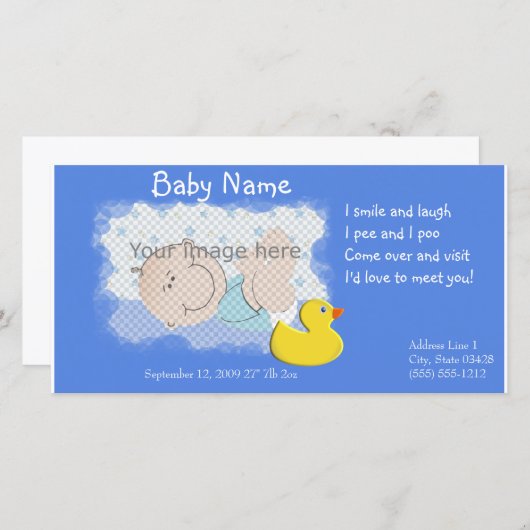 Geboorteaankondiging Aankondiging (Voorkant / Achterkant)