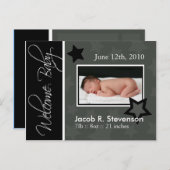 geboorteaankondiging aankondigingskaart (Voorkant / Achterkant)