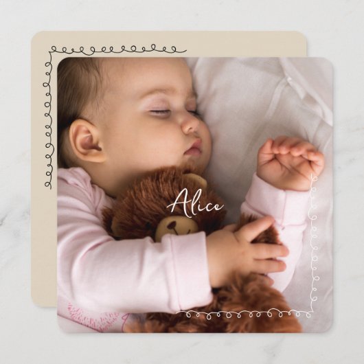 Geboorteaankondiging Alice Save The Date (Voorkant / Achterkant)