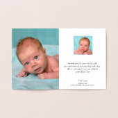 GEBOORTEAANKONDIGING baby foto eenvoudige tekststa Folie Kaarten (Binnen)
