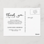 Geboorteaankondiging Bedankt Casual scriptfoto Briefkaart (Achterkant)