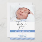 Geboorteaankondiging Bedankt Kaart Foto Sjabloon (Voorkant)