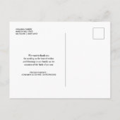 Geboorteaankondiging Bedankt Modern Script Foto Aankondigingskaart (Achterkant)
