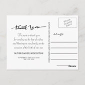 Geboorteaankondiging Bedankt Modern Script Photo Briefkaart (Achterkant)