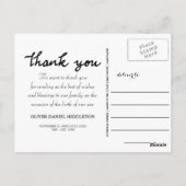 Geboorteaankondiging Bedankt Modern Script Photo Briefkaart (Achterkant)