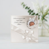 Geboorteaankondiging Beige Foto Lijst Bow Aankondiging (Staand voorkant)