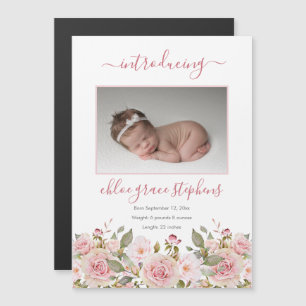 Geboorteaankondiging - Boho Floral Baby Girl Foto