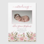 Geboorteaankondiging - Boho Floral Baby Girl Foto (Voorkant)