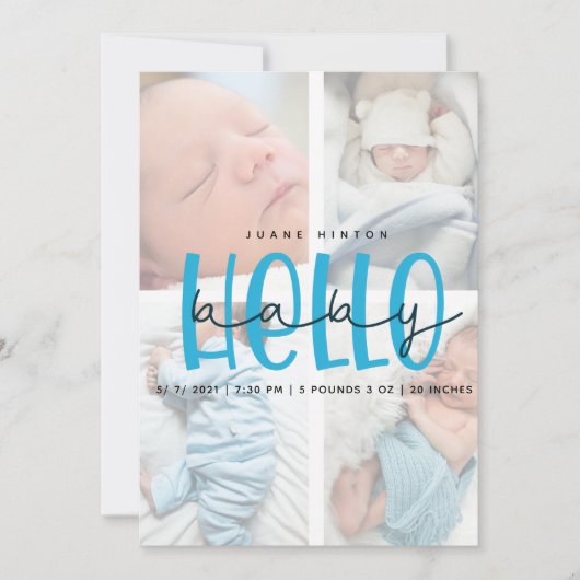 Geboorteaankondiging CAED 4 Fotocollage Kaart (Voorkant)