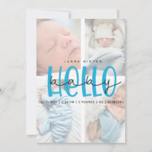 Geboorteaankondiging CAED 4 Fotocollage Kaart