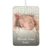 Geboorteaankondiging Custom Newborn Baby Foto Luchtverfrisser (Voorkant)