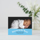 Geboorteaankondiging Custom Photo Baby Boy Briefkaart (Staand voorkant)