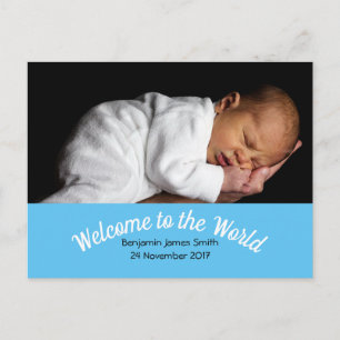 Geboorteaankondiging Custom Photo Baby Boy Briefkaart