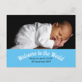 Geboorteaankondiging Custom Photo Baby Boy Briefkaart (Voorkant)