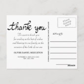 Geboorteaankondiging Dank u voor de moderne drie f Briefkaart (Achterkant)