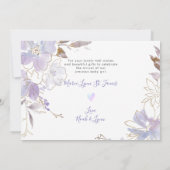 Geboorteaankondiging Douche Dank U Paarse Sweet Pe Kaart (Achterkant)