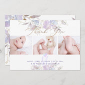 Geboorteaankondiging Douche Dank U Paarse Sweet Pe Kaart (Voorkant / Achterkant)