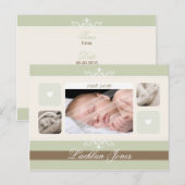 GEBOORTEAANKONDIGING:: Floriish1 - boy Aankondigingskaart (Voorkant / Achterkant)