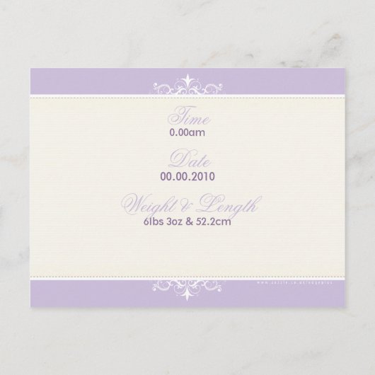 GEBOORTEAANKONDIGING:: Floriish1 - meisje Aankondigingskaart (Achterkant)