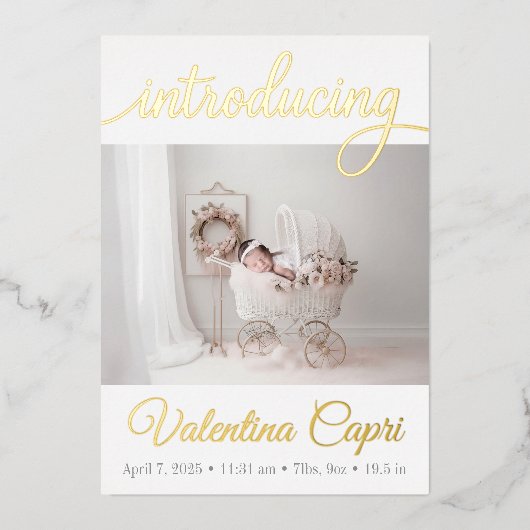 Geboorteaankondiging Folie Uitnodiging (Voorkant)