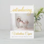Geboorteaankondiging Folie Uitnodiging (Staand Voorkant)