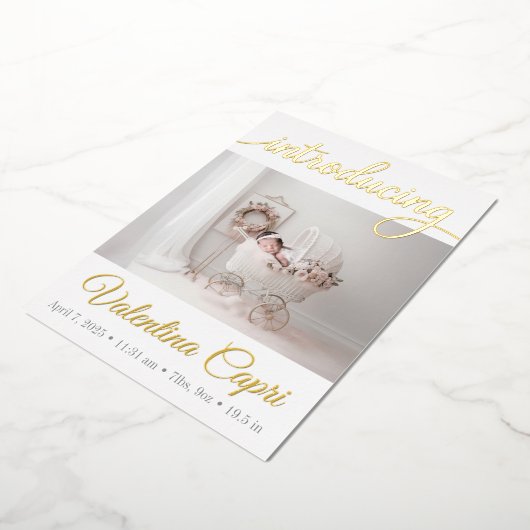 Geboorteaankondiging Folie Uitnodiging (Gedraaid)