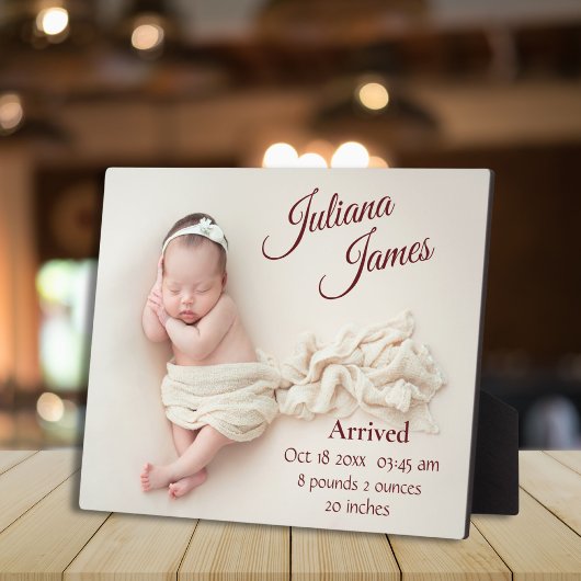 Geboorteaankondiging Foto Babyherinnering Souvenir Fotoplaat