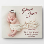 Geboorteaankondiging Foto Babyherinnering Souvenir Fotoplaat (Voorkant)
