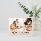 Geboorteaankondiging Foto Collage Briefkaart (Staand voorkant)