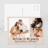 Geboorteaankondiging Foto Collage Briefkaart (Voorkant / Achterkant)