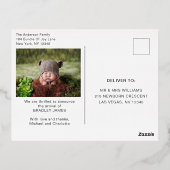 Geboorteaankondiging Foto Collage | Ik ben nieuw h Folie Uitnodiging Briefkaart (Achterkant)