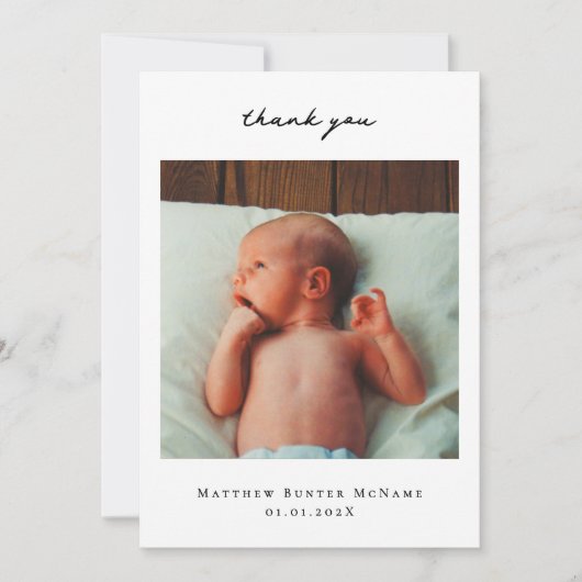 Geboorteaankondiging Foto Dank u kaart (Voorkant)