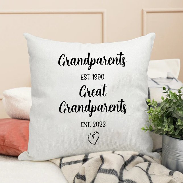 geboorteaankondiging | Gepromoveerd tot grootouder Kussen (Birth Announcement | Promoted to Great Grandparent Throw Pillow)