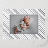 Geboorteaankondiging Gestreepte Folie Kaart (Voorkant)