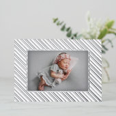 Geboorteaankondiging Gestreepte Folie Kaart (Staand Voorkant)