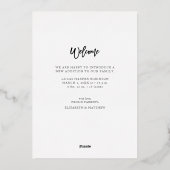 geboorteaankondiging goudbrief baby folie feestdagenkaart (Achterkant)