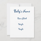 Geboorteaankondiging! Het is een jongen! Aankondiging (Achterkant)