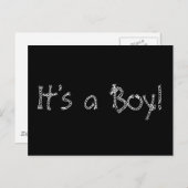 Geboorteaankondiging "Het is een jongen!" Aankondigingskaart (Voorkant / Achterkant)