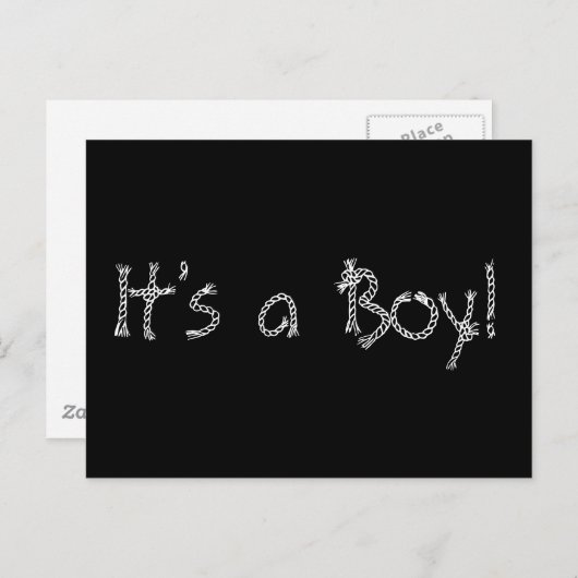 Geboorteaankondiging "Het is een jongen!" Aankondigingskaart (Voorkant / Achterkant)