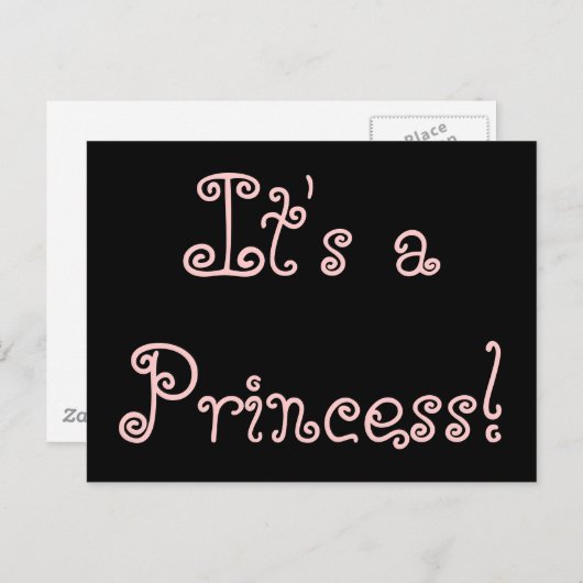 Geboorteaankondiging "Het is een prinses!" Aankondigingskaart (Voorkant / Achterkant)