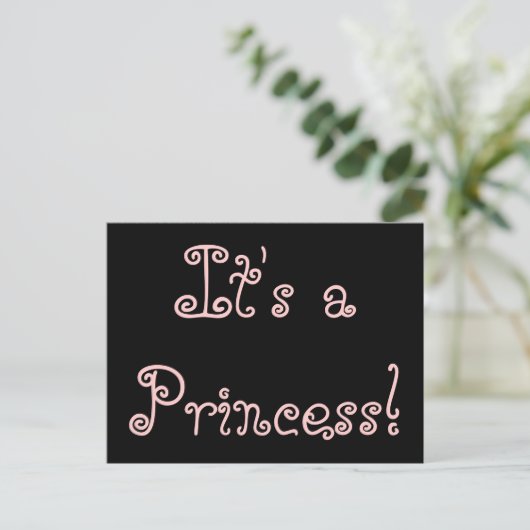 Geboorteaankondiging "Het is een prinses!" Aankondigingskaart (Staand voorkant)