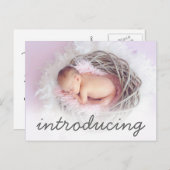 Geboorteaankondiging Introductie Script Photo Aankondigingskaart (Voorkant / Achterkant)