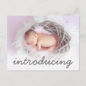 Geboorteaankondiging Introductie Script Photo Aankondigingskaart (Voorkant)