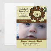 GEBOORTEAANKONDIGING JONGE LEEUWENKONING VAN DE JU AANKONDIGING (Voorkant / Achterkant)