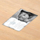 Geboorteaankondiging | Jongen Foto Fleur de Lis Cr Acryl Uitnodigingen (Laagn)