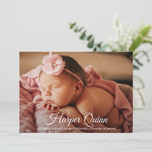 Geboorteaankondiging Kaart Newborn Aankondiging (Staand voorkant)